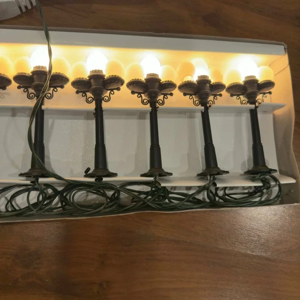 Vtg 90s Kurt Adler 10 Victorian‎ Street Lights Lamp Post Christmas Village